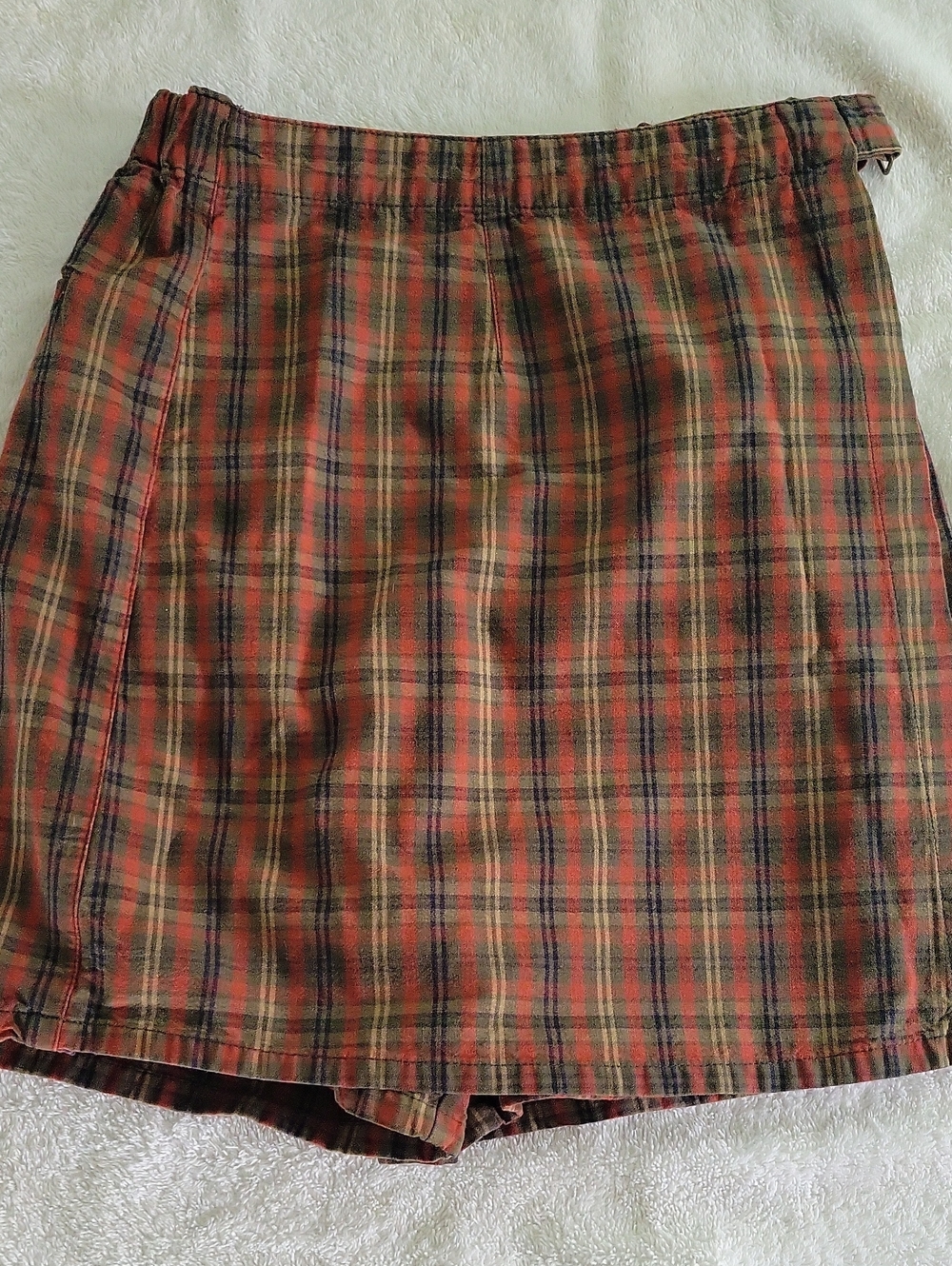 White Stag Red and BrownTartan Plaid Preppy Skort Sz 8